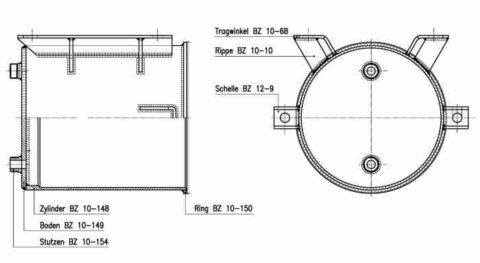 Bremszylinder geschweißt und gedreht BZ 10 C1-1